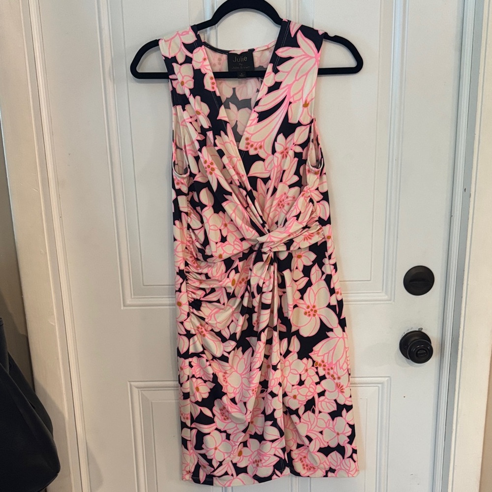 JB by Julie Brown Pink and Black Floral Midi Dress